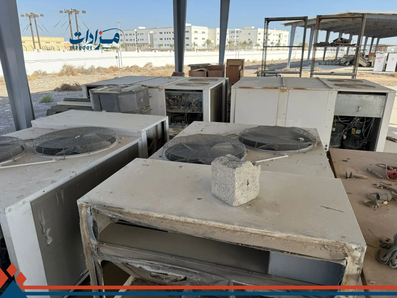 7- Used air conditioners, tables, and iron cabinets - 8