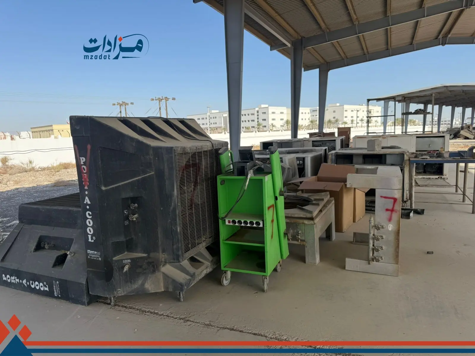 7- Used air conditioners, tables, and iron cabinets - 9