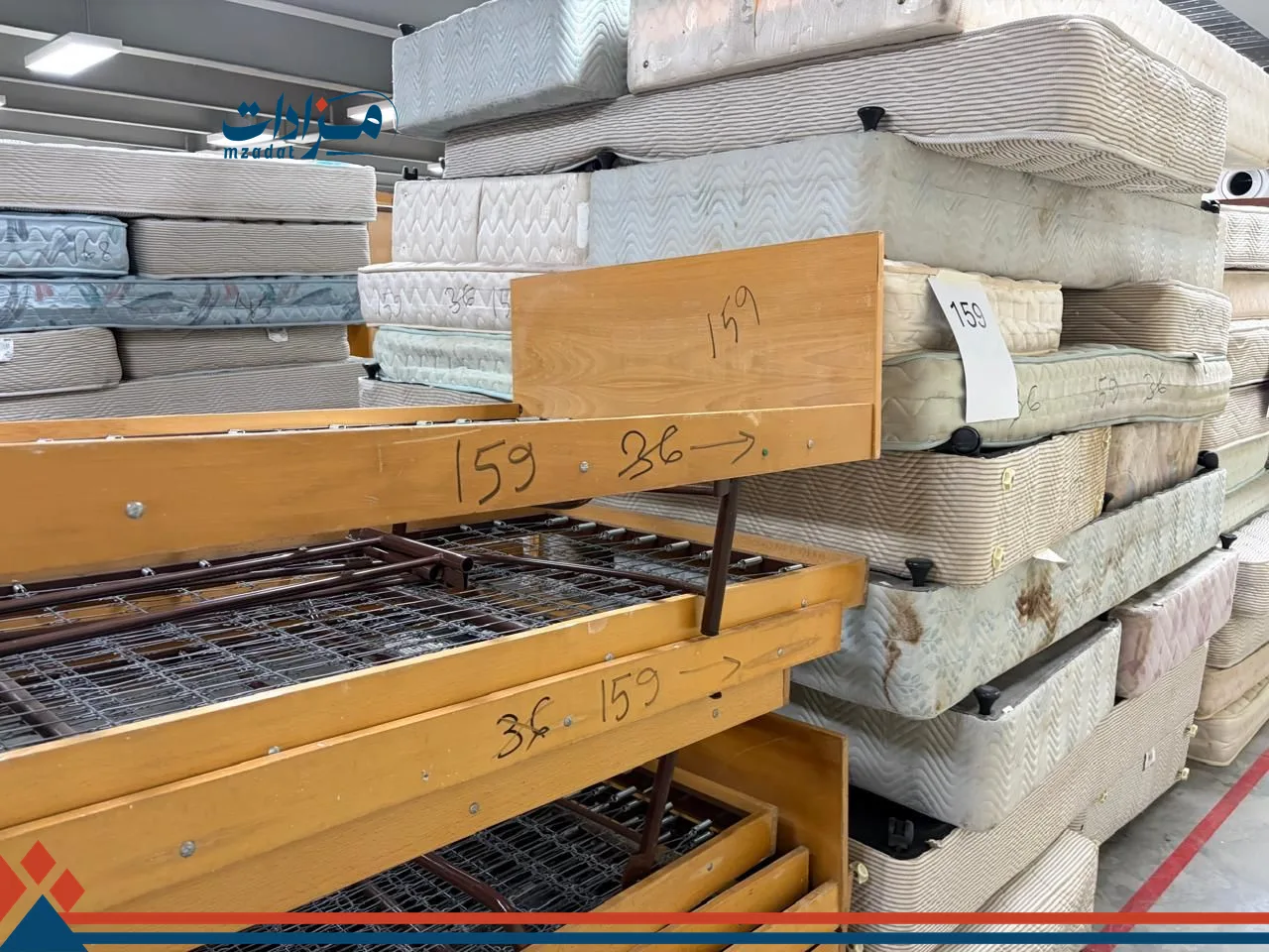 159. Single bed base(12) + Single mattress(6)+ Wooden bed base(10)