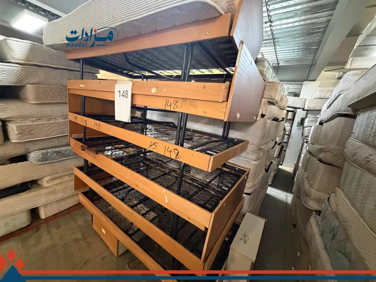 148. Single bed base(8) + Single mattress(12)+ Wooden bed base(10)