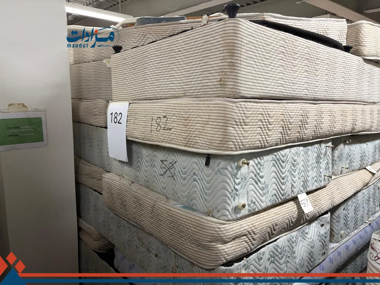 182. Single bed base(10) + single mattress(10)+single head board(5)
